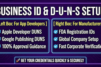 help with d u n s number for apple, google, fda form dun bradstreet