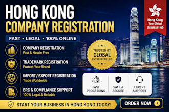 register your hong kong company, trademark and import export business legally