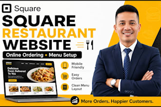 design square restaurant website online ordering menu setup
