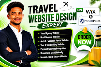 build travel website travel agents agency hotel booking website on wordpress wix