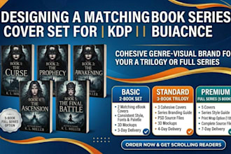 design a matching book series cover set for KDP