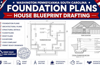 foundation plans house blueprint drafting washington pennsylvania south carolina