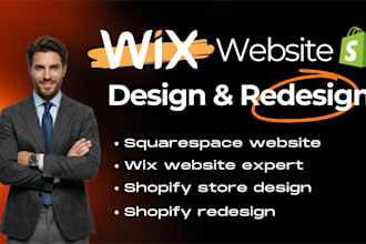do wix website design and redesign shopify, fix wix seo and squarespace website