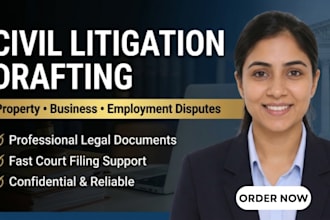 draft civil litigation documents for property business and employment disputes