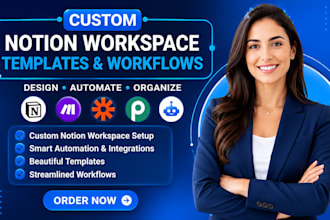 setup notion workspace, automation, templates and workflows