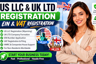 register your US UK llc ein number company registration vat registration