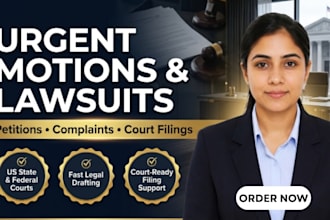 draft urgent motions petitions and lawsuits for US state and federal courts