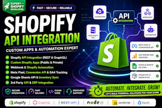 shopify API integration custom app automation pixel tracking and webhook expert