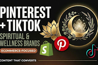 create pinterest marketing and tiktok content for spiritual wellness shopify