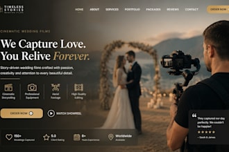 build squarespace wedding videographer website video production website