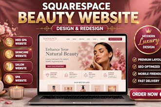 design squarespace beauty website, redesign medspa cosmetic skincare website