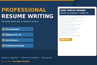 write a professional bilingual resume and cover letter english and spanish