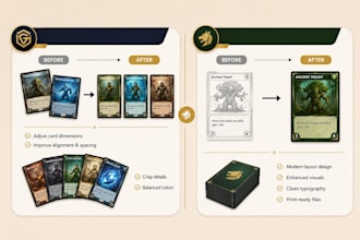 illustrate card game design resize, redesign, edit, card game layout template