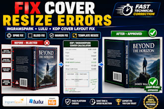 fix ingramspark lulu book cover resize spine error
