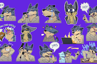 draw furry sticker stickers, animated discord sticker GIF