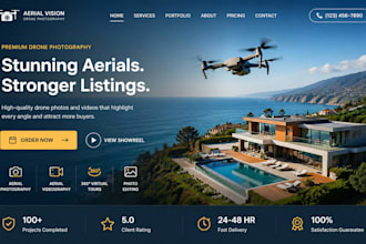 design squarespace drone photography website real estate drone service website