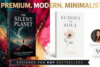 design minimalist fiction book cover art and kdp poetry cover layout