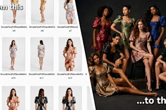 create editorial photos for complex outfits and fashion sets