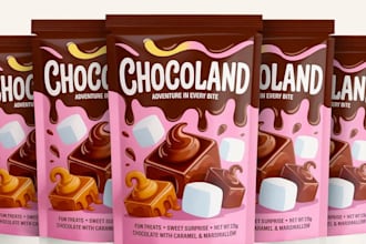 food packaging design snack chocolate coffe tea label pouch box branding design