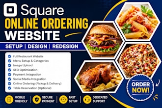 build square online ordering website for pickup and delivery