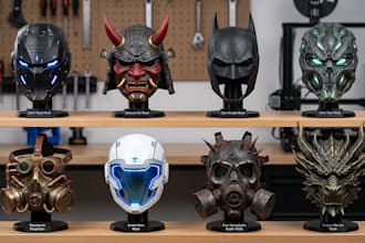 3d mask 3d print and paint 3d helment cospaly armor 3d props with shipping