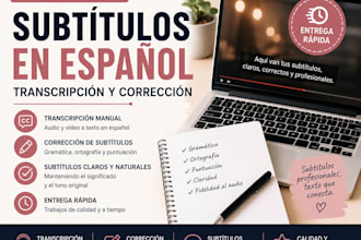 transcribe and correct spanish subtitles professionally