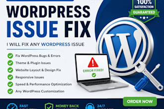 fix woocommerce errors, bugs, and wordpress issues professionally