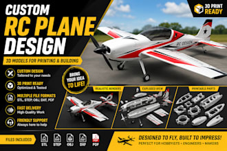 design professional 3d rc plane aircraft for printing