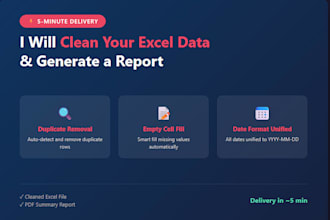 clean your excel data and generate a report in 5 minutes