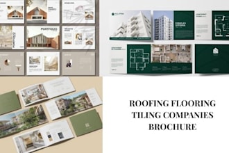 design marketing catalog, portfolio for roofing, flooring, and tiling service