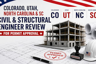 do colorado, utah, north caroline sc civil structural engineer review for permit