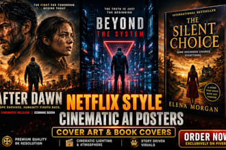 create netflix style cinematic ai movie posters and cover art