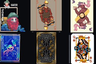 design balatro style pixel art joker cards and roguelike cards