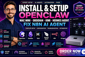 install setup openclaw mac mini n8n obsidian hermes agent kimi fix n8n retell ai