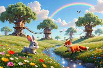 3d cartoon scene model