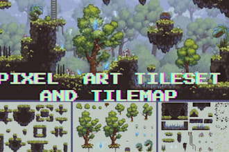 design custom pixel art tileset and tilemap for your game or rom hack