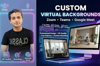 design professional virtual backgrounds for zoom, teams and google meet