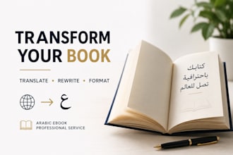 translate and redesign your book into a professional arabic ebook for publishing