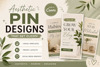 design aesthetic pinterest pins in canva