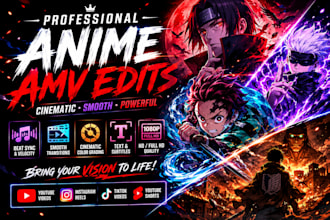 create professional anime amv and cinematic edits for youtube and instagr