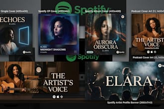 design a professional spotify banner and cover for creators