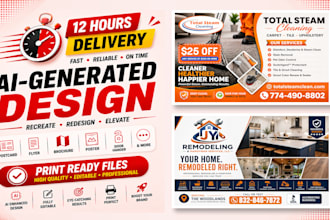 recreate your ai generated design, postcard, flyer for print