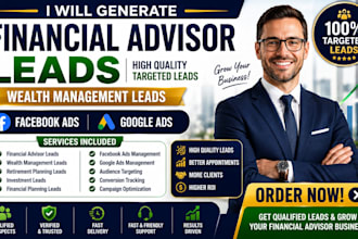 generate financial advisor leads, wealth management leads, facebook ads, google