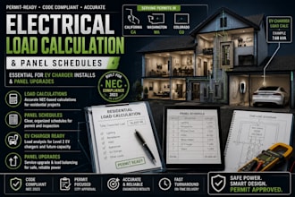 perform residential electrical load calculation and panel schedule
