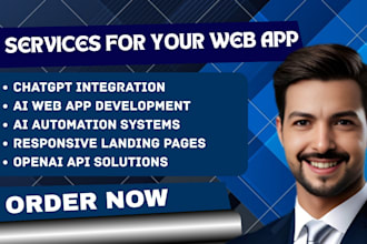 ai chatbot integation ai landing page ai automation ai related service on webapp