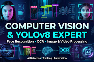 build computer vision, face recognition, image and video processing, ocr, yolov8