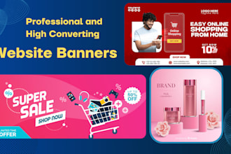 design professional website banner ads, shopify slider, and google display ads