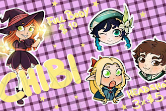 draw a character in a cute chibi style