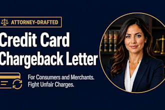 draft your money credit card money chargeback dispute letter as a US attorney