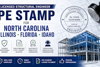 license structural engineer pe stamp for north carolina illinois florida idaho